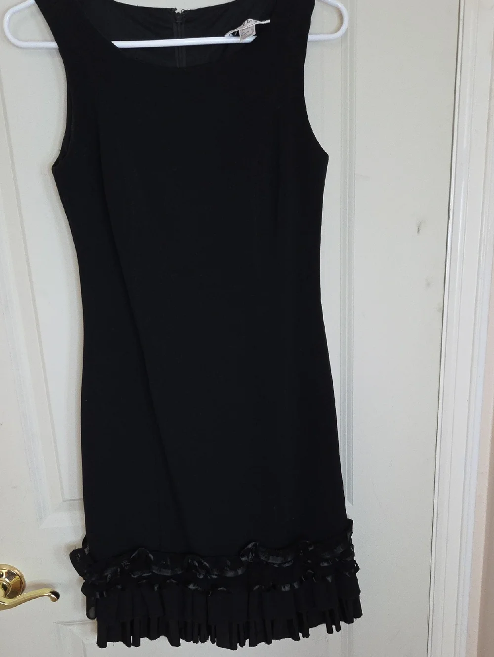 Joseph Ribkoff Classic Black Sleeveless Dress with Ruffle Hem